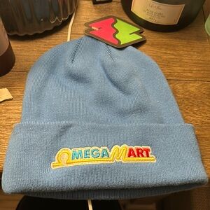 Blue beanie from omega mart